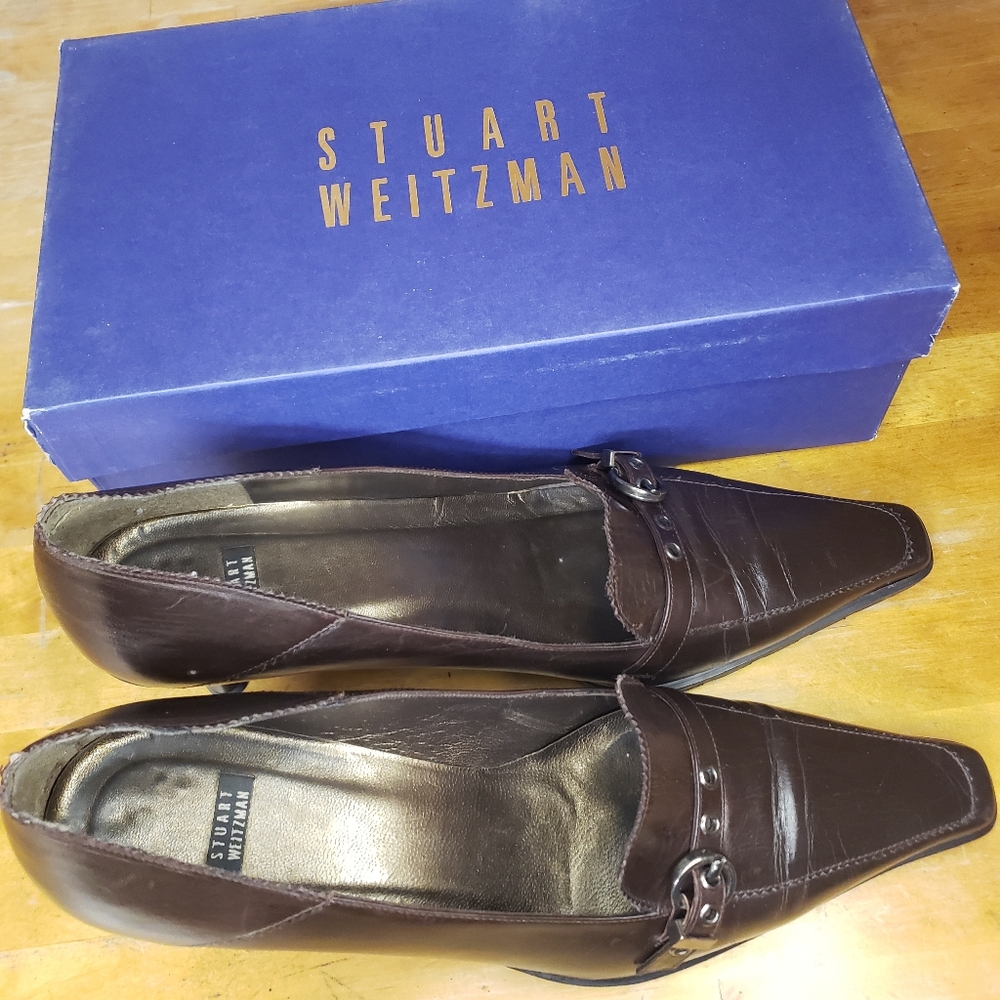 Stuart Weitzman Men's Chocolate Brown Slip-Ons
